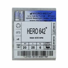 فایل روتاری هرو 6٪ شش عددی Micro Mega ، خرید فایل روتاری هرو 6٪ با بهترین قیمت Hero 642 Rotary File ، خرید و قیمت فایل روتاری هرو ۶٪ - دندانت