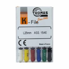 خرید و قیمت K فایل طول 25 Thomas - فایل دستی THOMAS - فروش لوازم مطب دندانپزشکی - دنت اسمایل - وسایل دندانپزشکی - K فایل طول 25 برند توماس